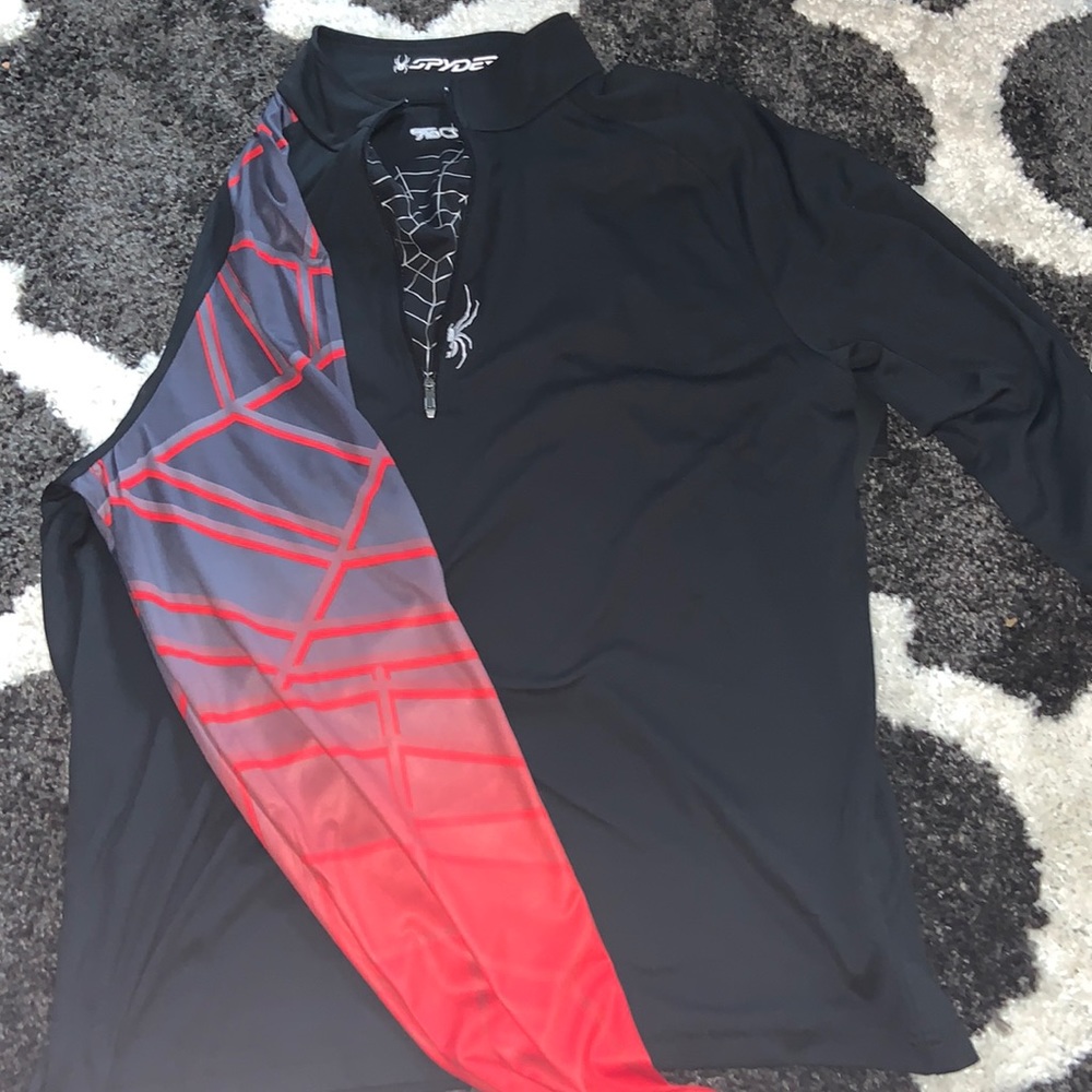 Men’s black and red Spyder quarter Zip!! Brand new with tags!